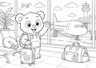 Vorschau: Ausmalbild Flughafen
