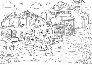 Vorschau: Ausmalbild Feuerwehr